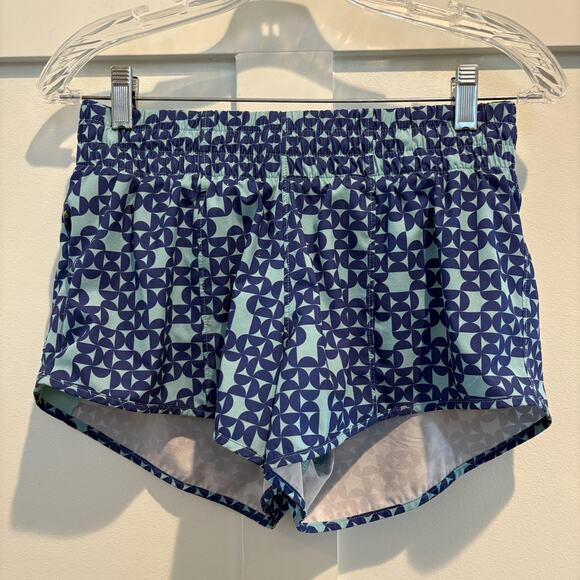 Rabbit Running Shorts Womens Small Blue Geo Print Lightweight Lined Pocket S/M - Picture 6 of 13